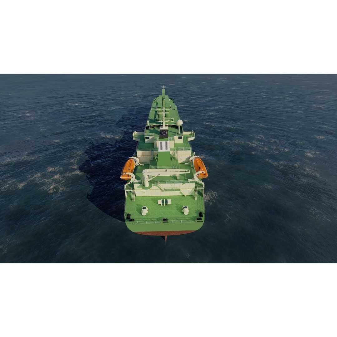 Bulk Carrier Ship 3D Model – Rigged Industrial Vessel, FBX, OBJ - View 5