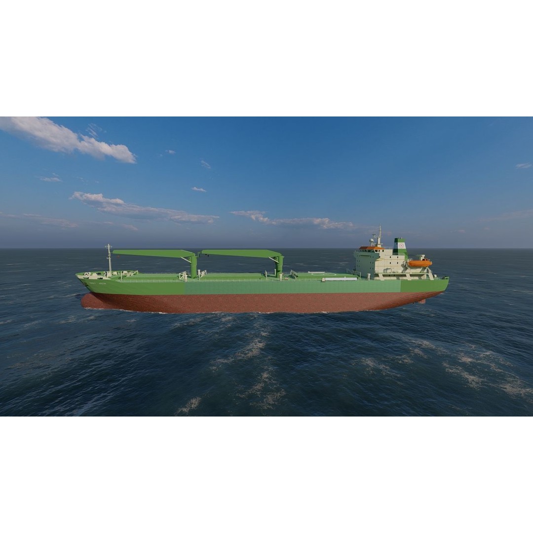 Bulk Carrier Ship 3D Model – Rigged Industrial Vessel, FBX, OBJ - View 7