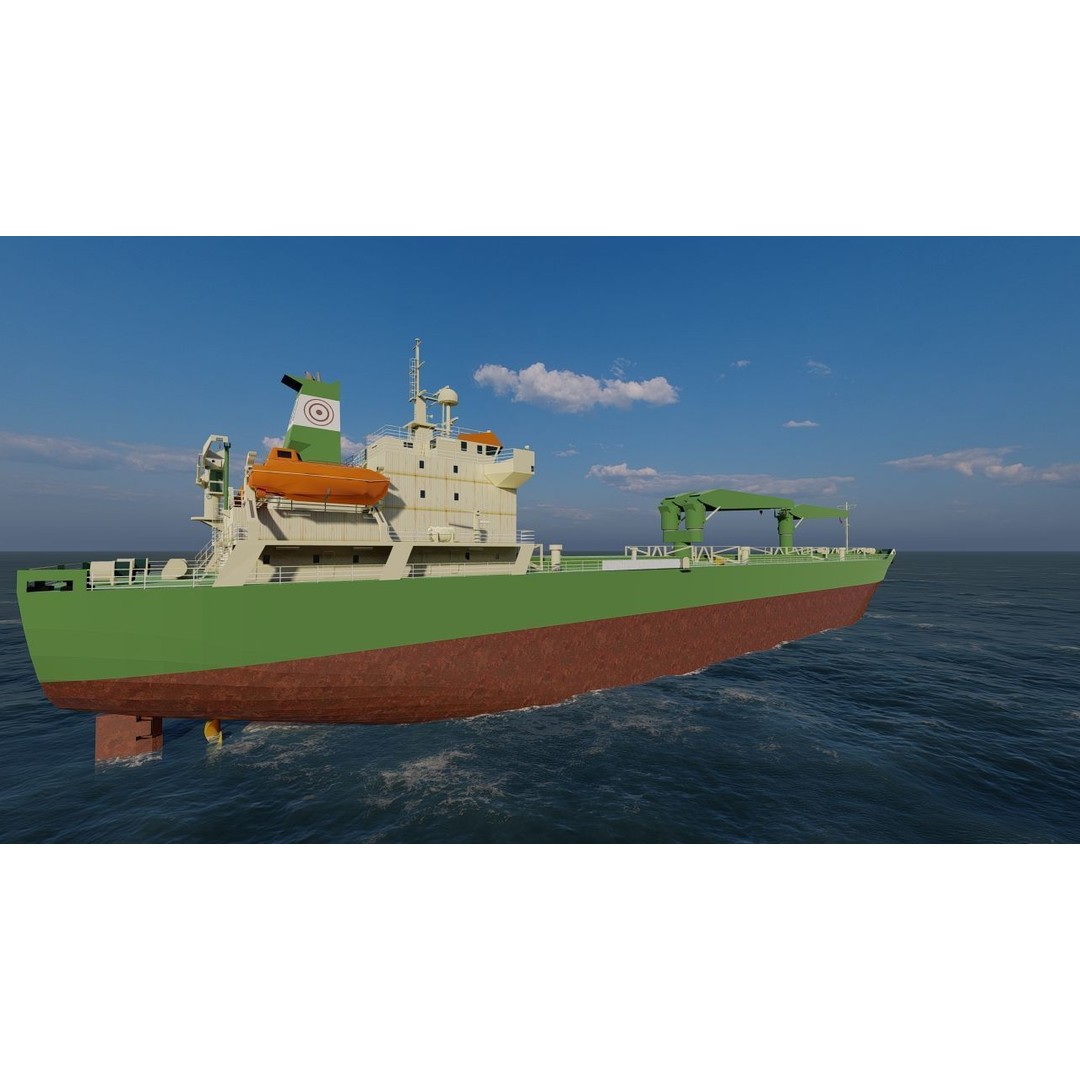 Bulk Carrier Ship 3D Model – Rigged Industrial Vessel, FBX, OBJ - View 8