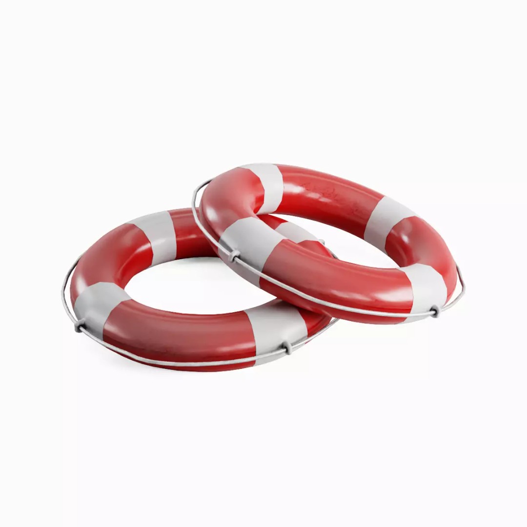 Lifebuoy 3D Model – Low Poly PBR Asset for Games and Archviz - View 2