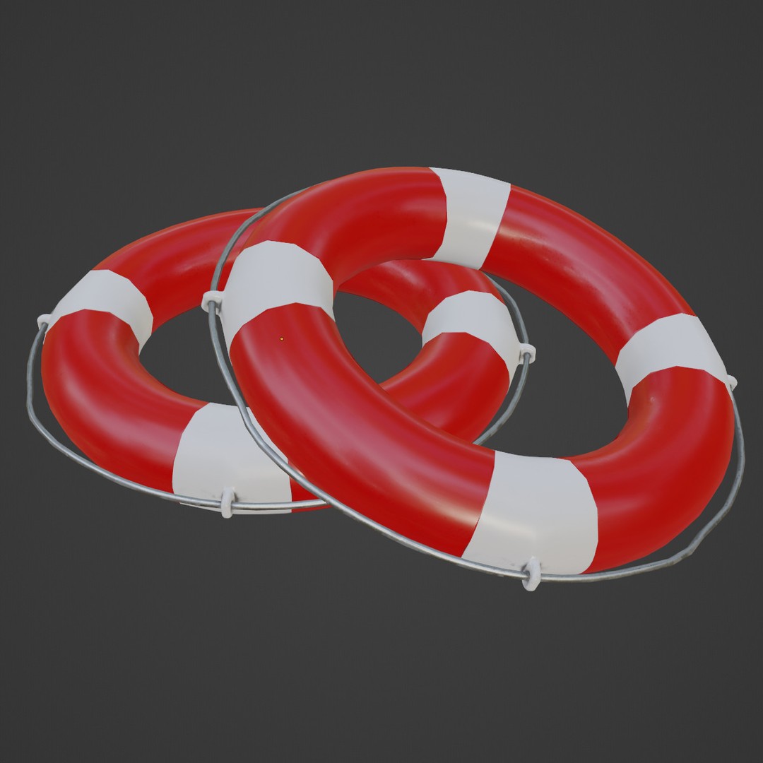 Lifebuoy 3D Model – Low Poly PBR Asset for Games and Archviz - View 8