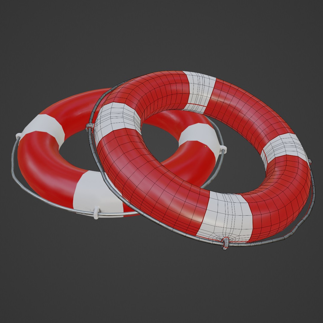 Lifebuoy 3D Model – Low Poly PBR Asset for Games and Archviz - View 9