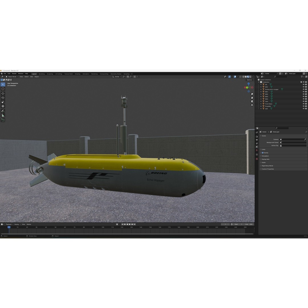 Boeing Echo Voyager 3D Model – High Poly Military Watercraft, FBX