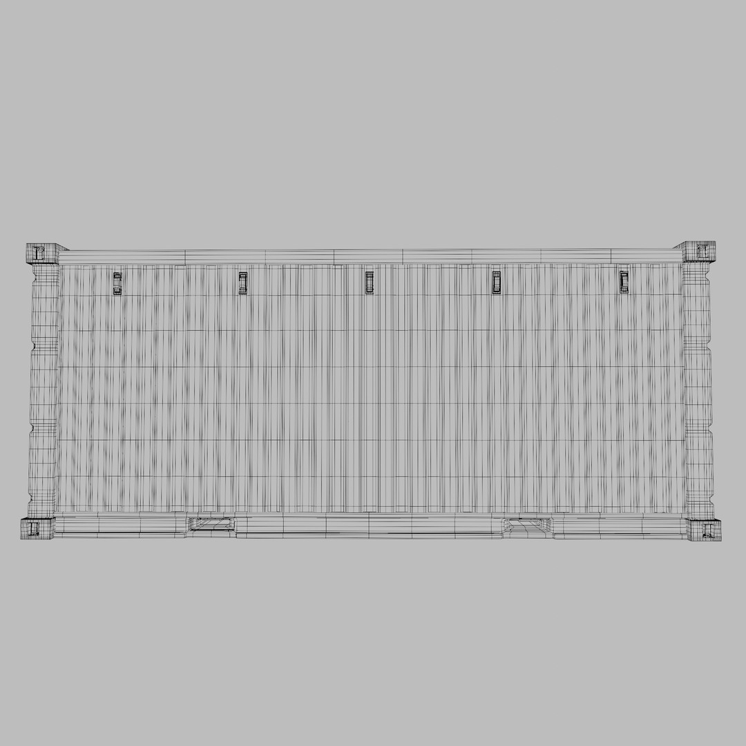 Shipping Container 3D Model – Low Poly Industrial Asset, FBX - View 10