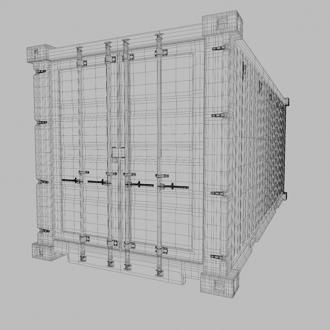 Shipping Container 3D Model – Low Poly Industrial Asset, FBX - View 11