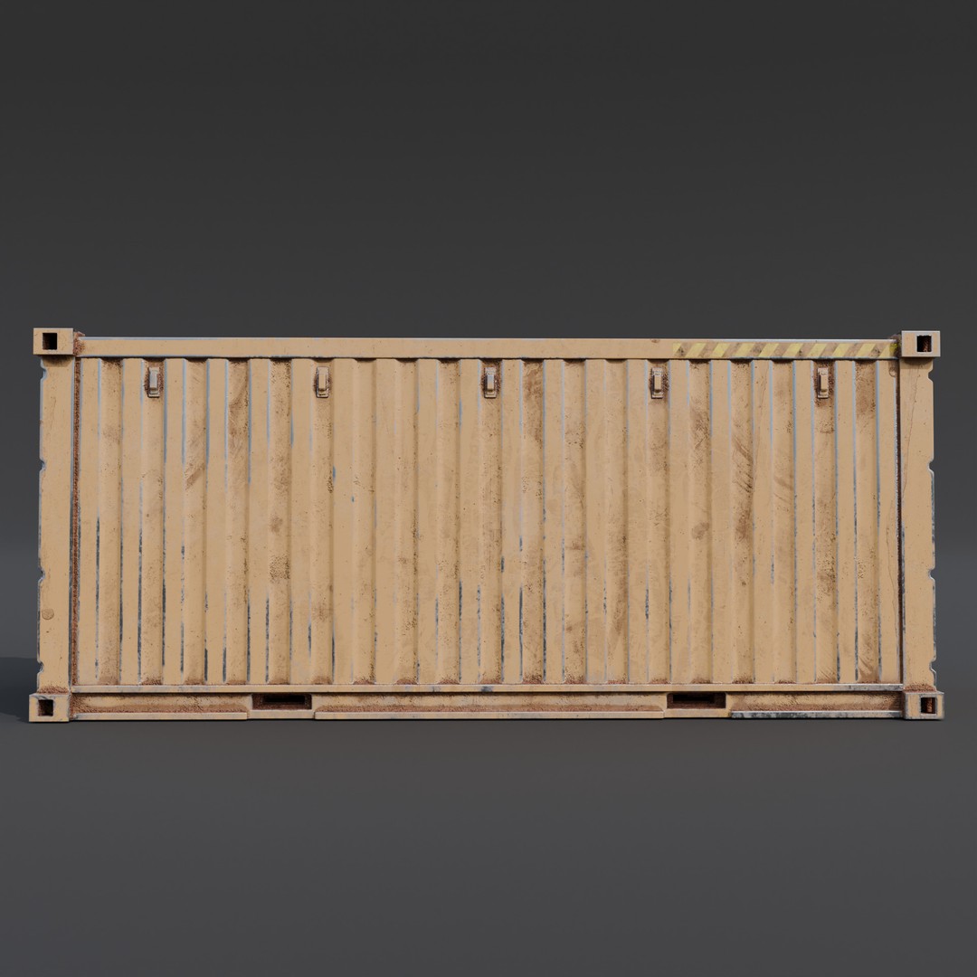 Shipping Container 3D Model – Low Poly Industrial Asset, FBX - View 5