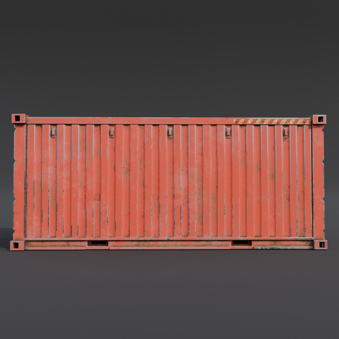 Shipping Container 3D Model – Low Poly Industrial Asset, FBX - View 6
