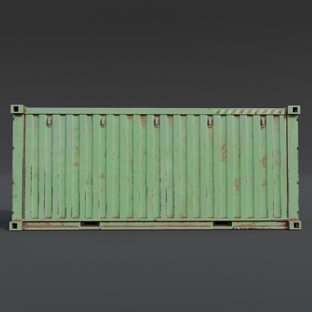 Shipping Container 3D Model – Low Poly Industrial Asset, FBX - View 7