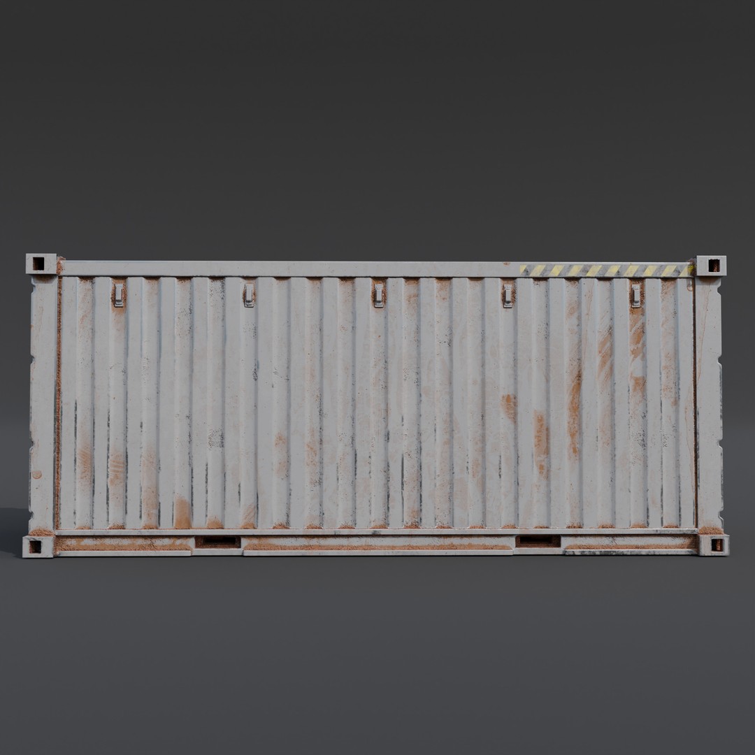 Shipping Container 3D Model – Low Poly Industrial Asset, FBX - View 8