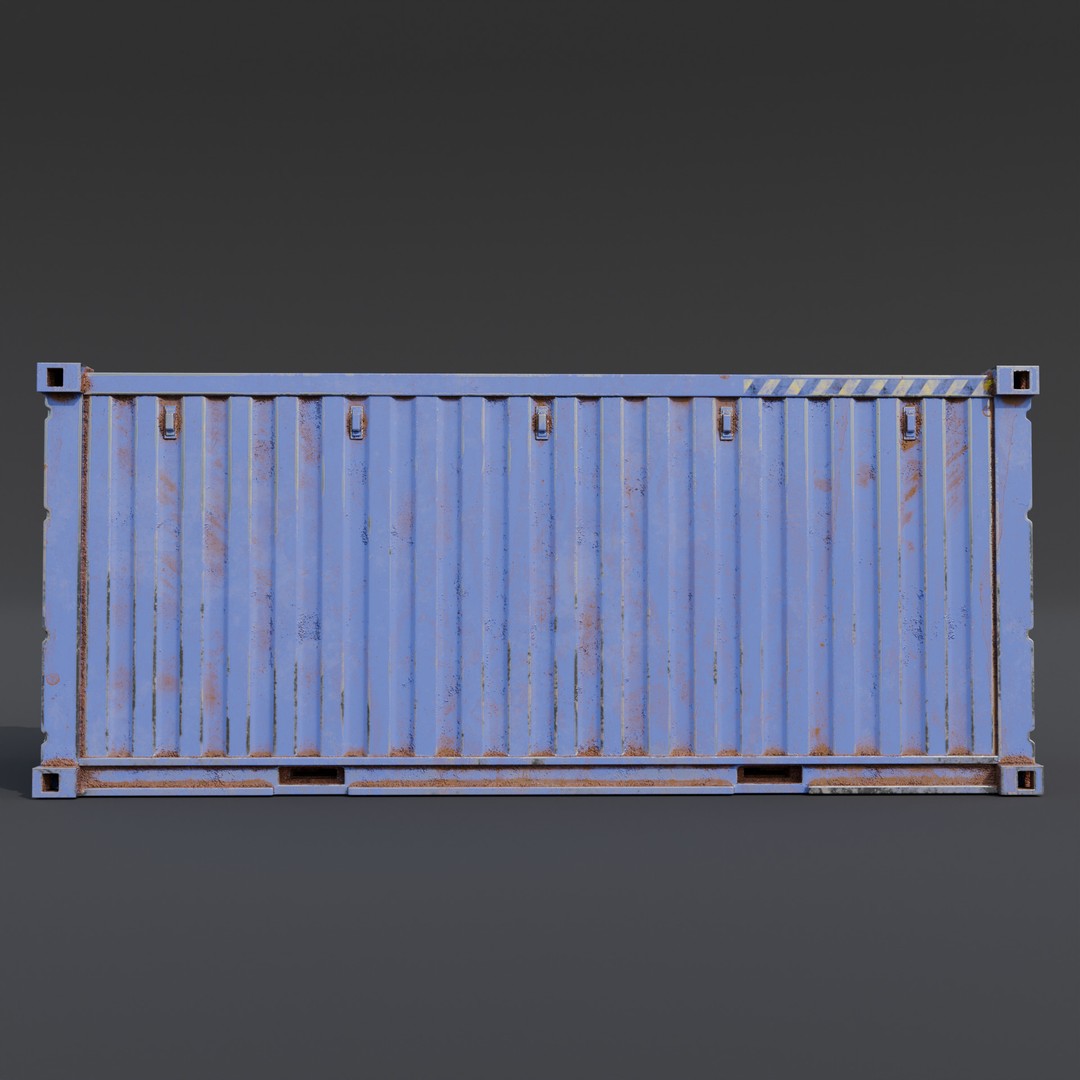 Shipping Container 3D Model – Low Poly Industrial Asset, FBX - View 9
