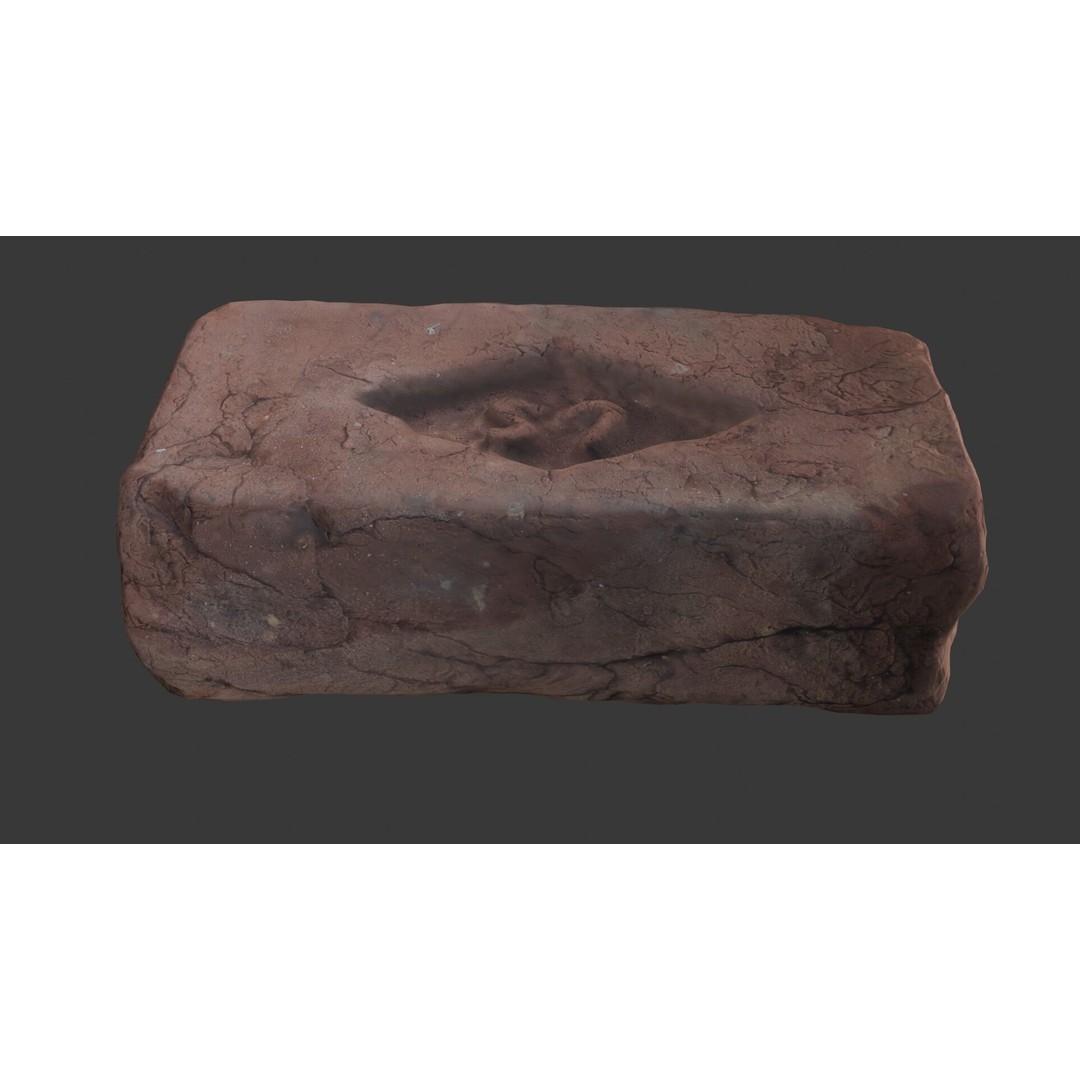 Clay Brick 3D Model – Low Poly Aged Asset with PBR Textures, FBX & More - View 3