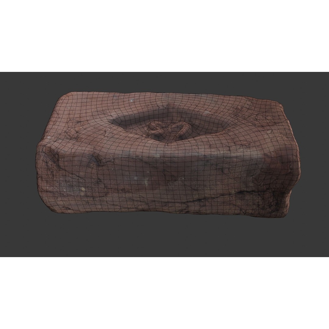 Clay Brick 3D Model – Low Poly Aged Asset with PBR Textures, FBX & More - View 4