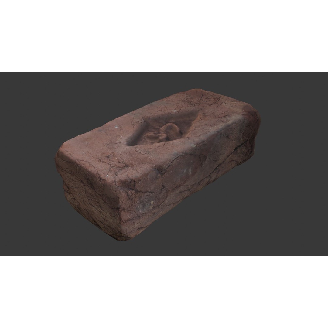 Clay Brick 3D Model – Low Poly Aged Asset with PBR Textures, FBX & More - View 6