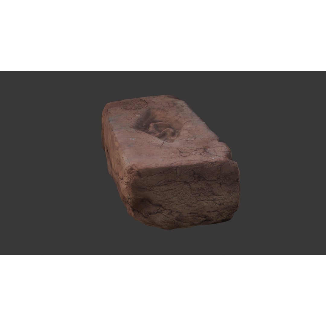 Clay Brick 3D Model – Low Poly Aged Asset with PBR Textures, FBX & More - View 7