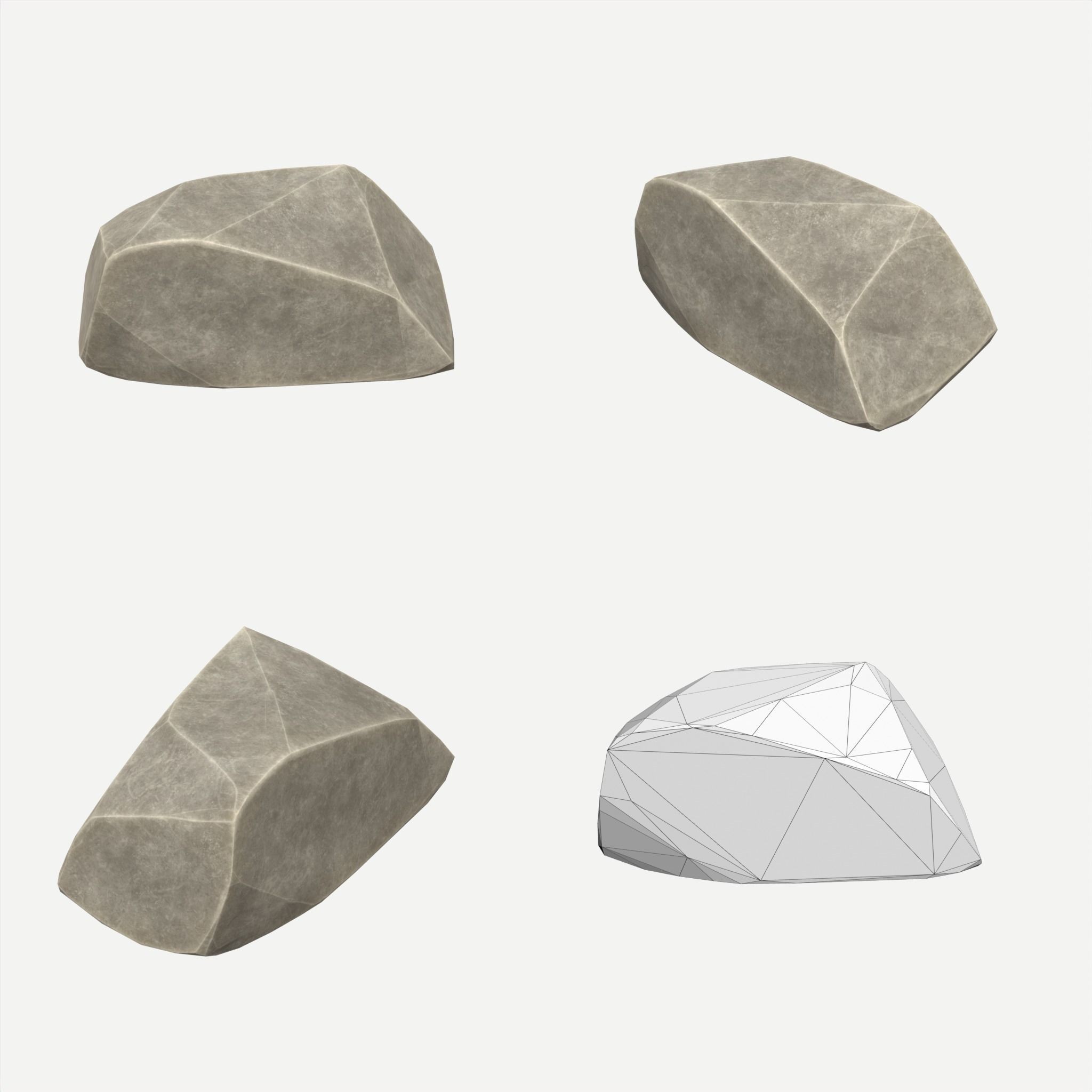30 Stylized Block Rock - Low-Poly Game-Ready 3D Model - View 21