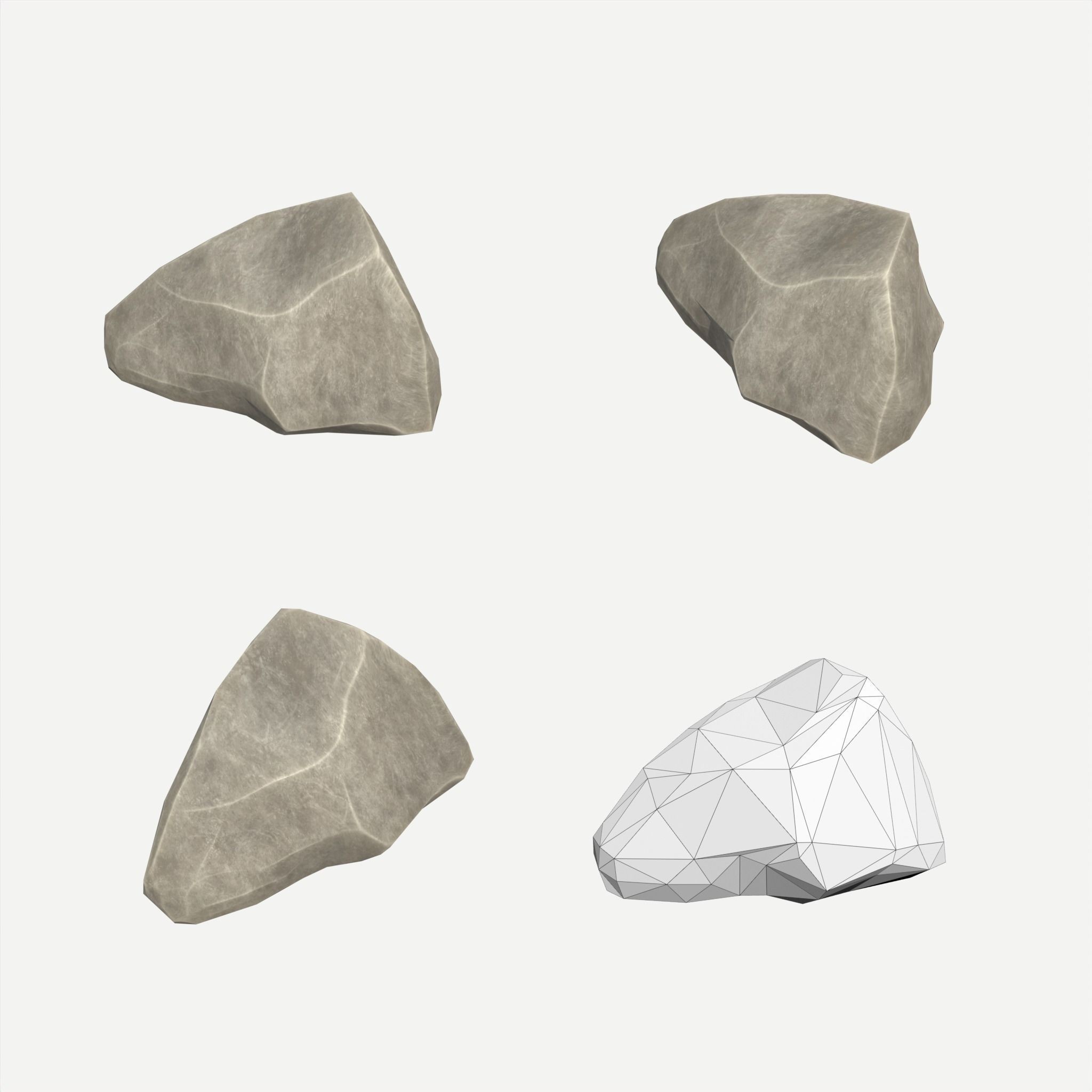 30 Stylized Block Rock - Low-Poly Game-Ready 3D Model - View 35