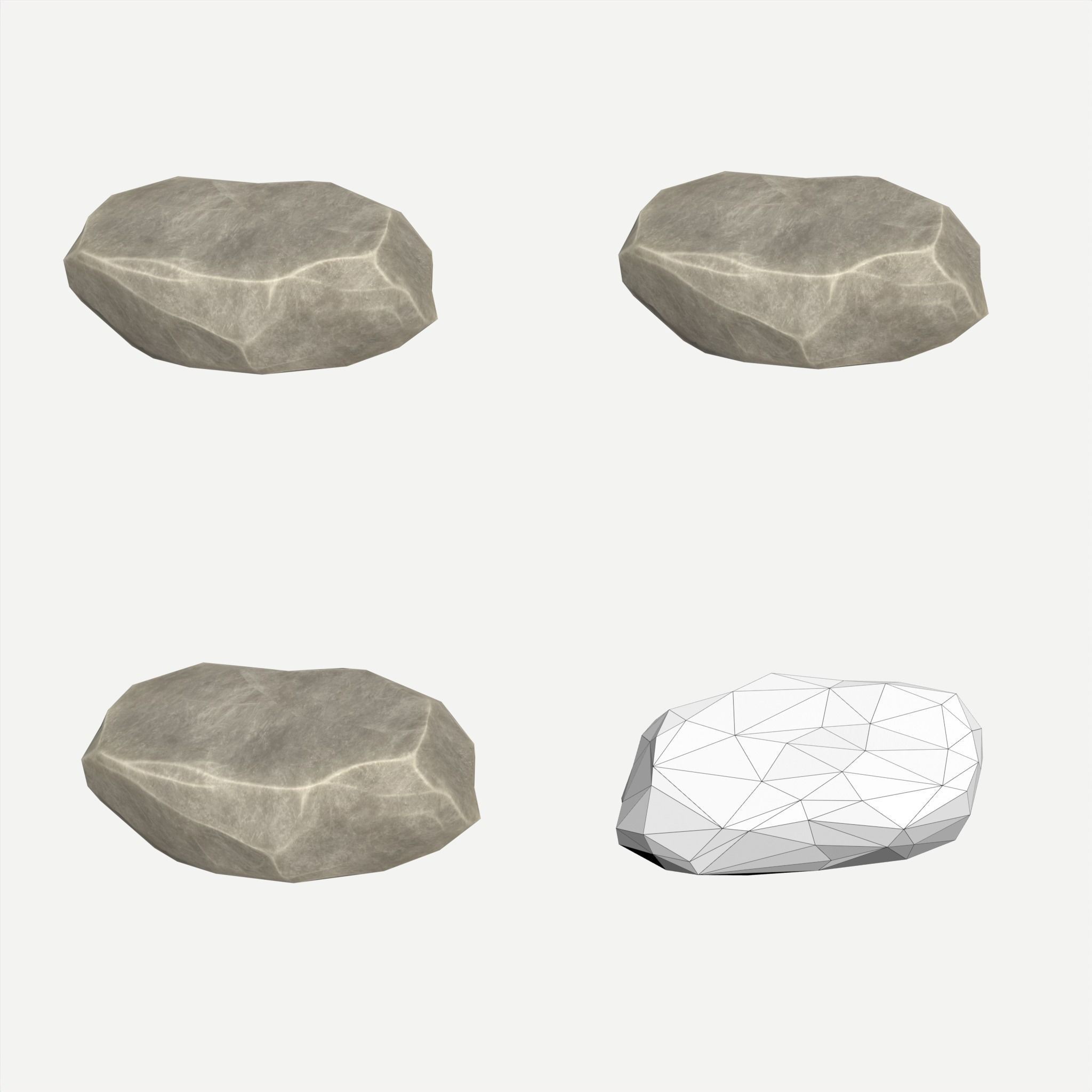 30 Stylized Block Rock - Low-Poly Game-Ready 3D Model - View 36