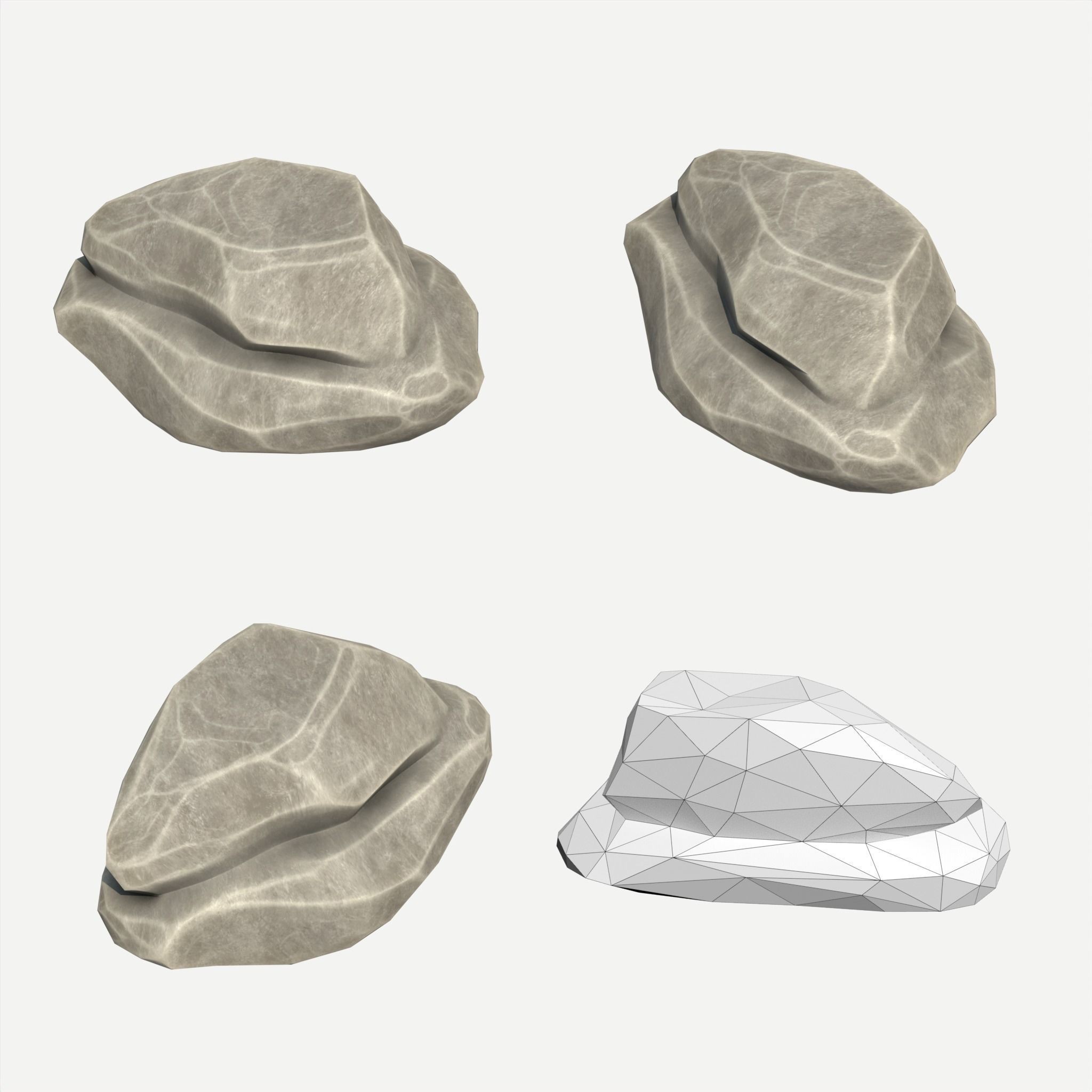 30 Stylized Block Rock - Low-Poly Game-Ready 3D Model - View 37