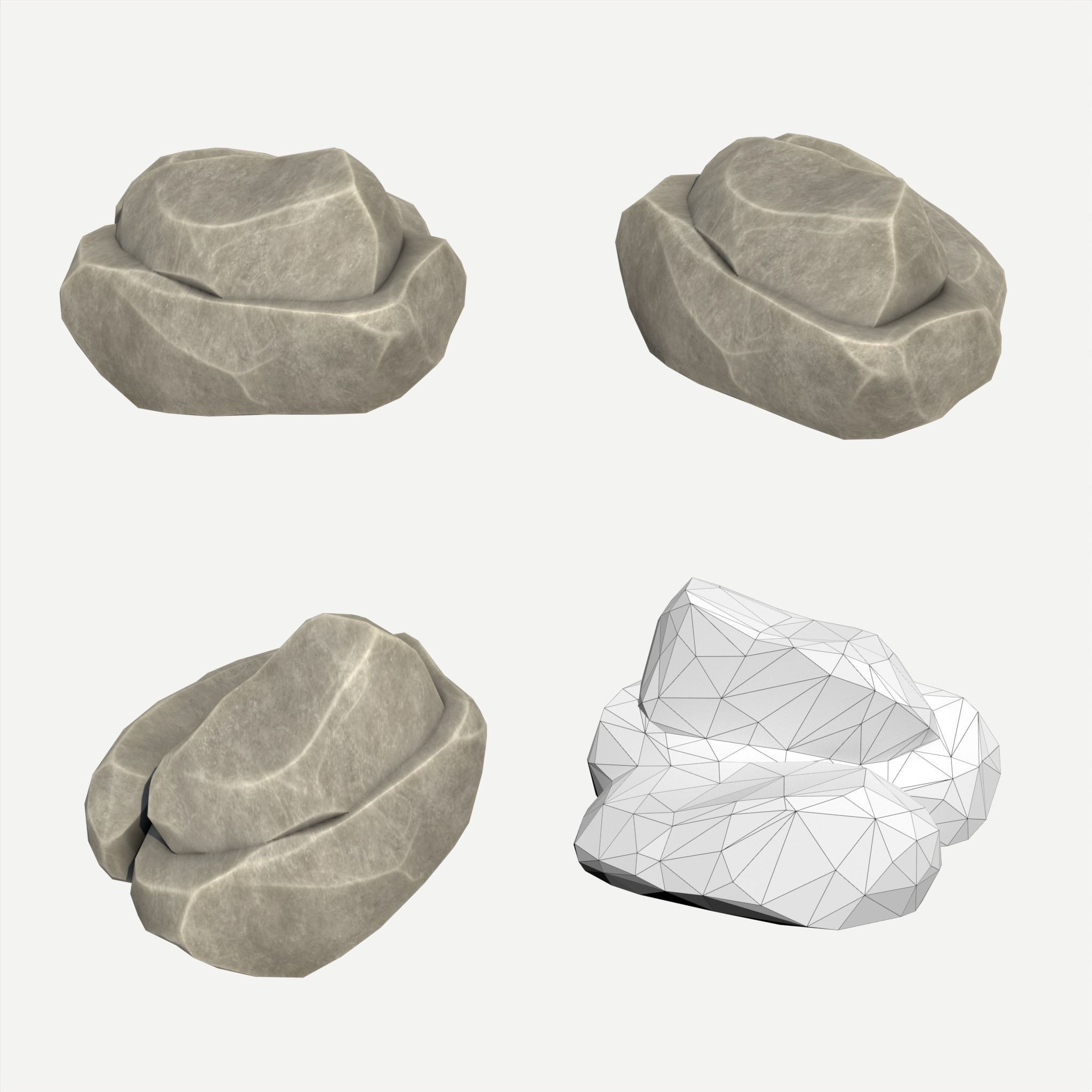 30 Stylized Block Rock - Low-Poly Game-Ready 3D Model - View 38