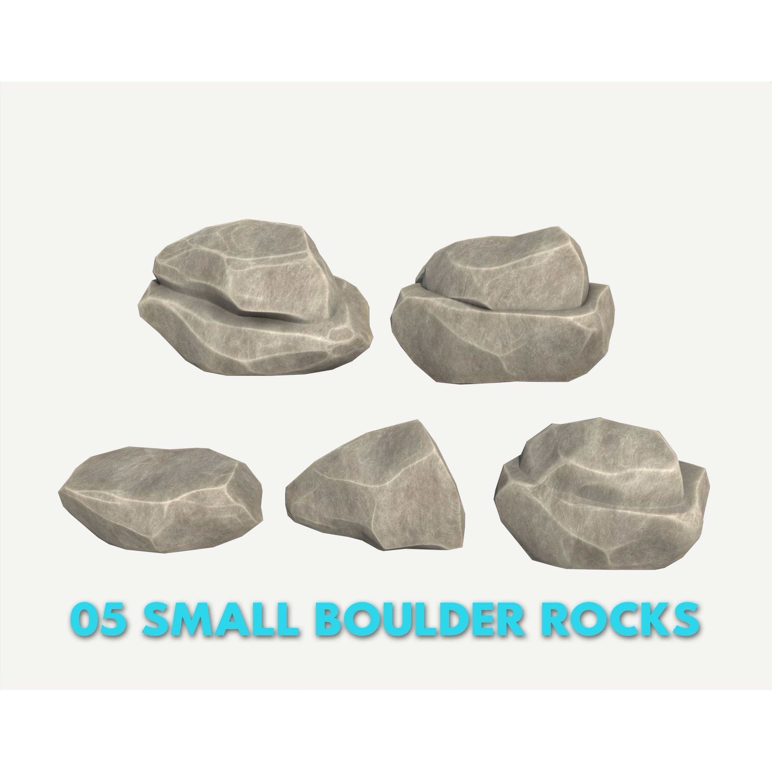 30 Stylized Block Rock - Low-Poly Game-Ready 3D Model - View 9