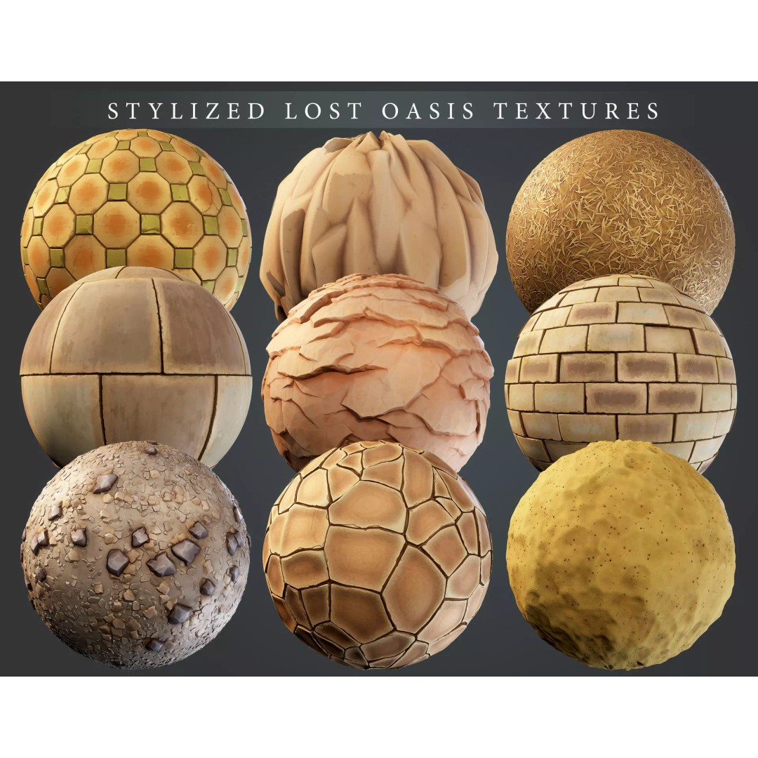 Stylized Oasis PBR Material Pack 3D Model – Game Ready Textures for Unreal - View 2