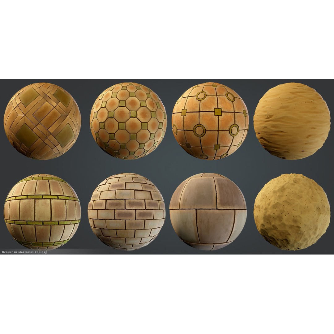 Stylized Oasis PBR Material Pack 3D Model – Game Ready Textures for Unreal - View 3