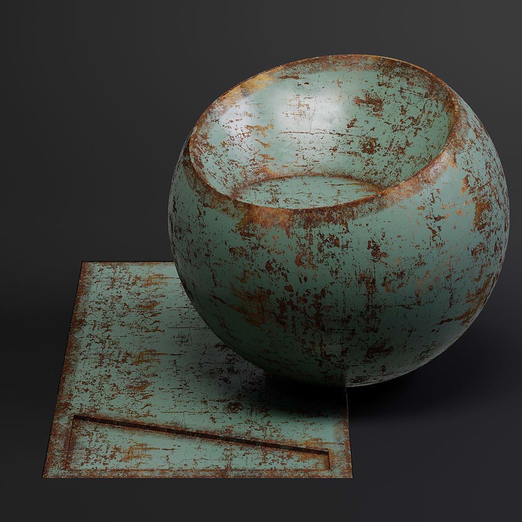 Dirty Metal 3D Model – 8K Seamless PBR Textures for Architectural Use - View 3