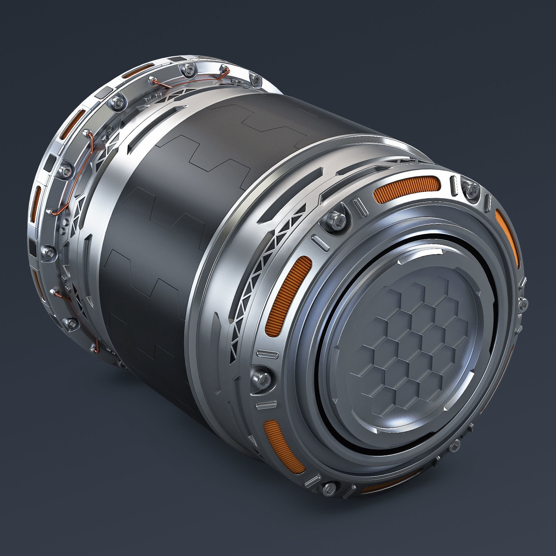 Sci Fi Container M 1 - Game-Ready 3D Model - View 6