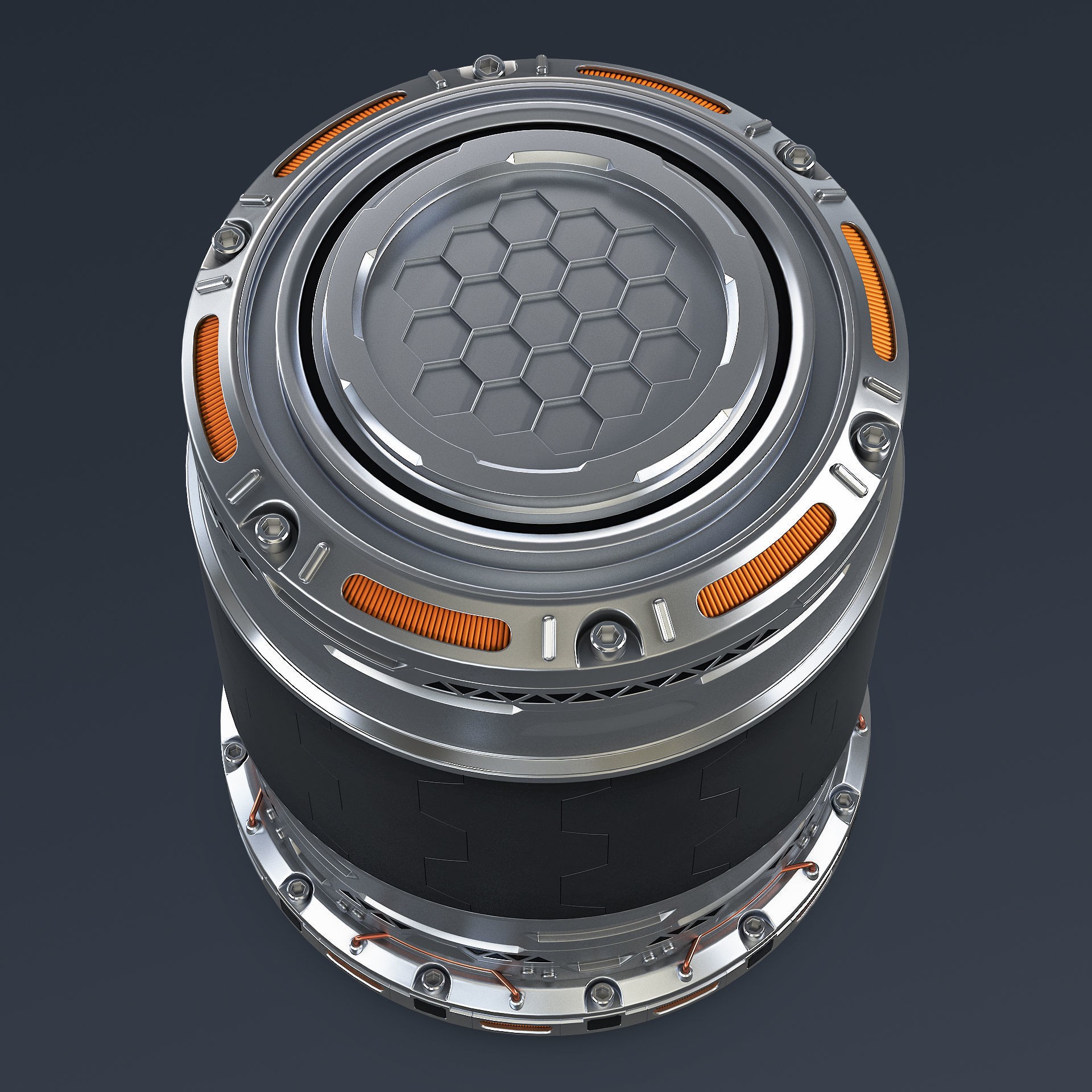 Sci Fi Container M 1 - Game-Ready 3D Model - View 7