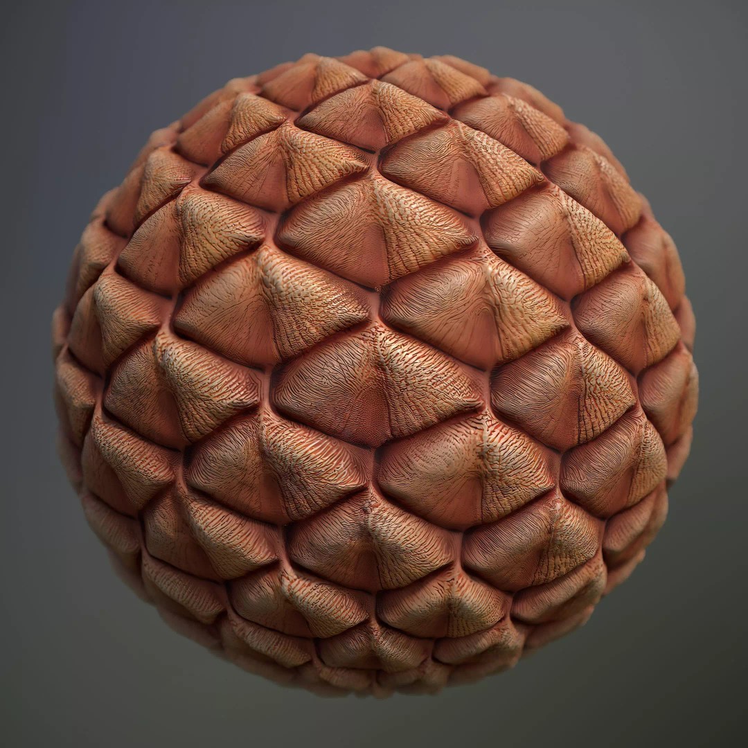 Alien Skin 3D Model – Seamless PBR Texture Pack, FBX, Game Ready - View 2