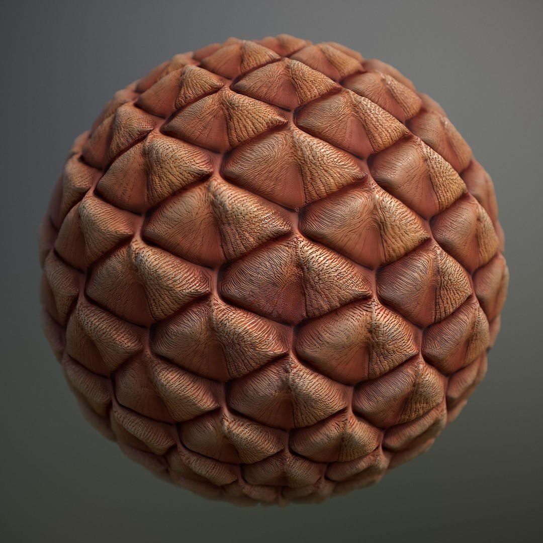 Alien Skin 3D Model – Seamless PBR Texture Pack, FBX, Game Ready - View 3