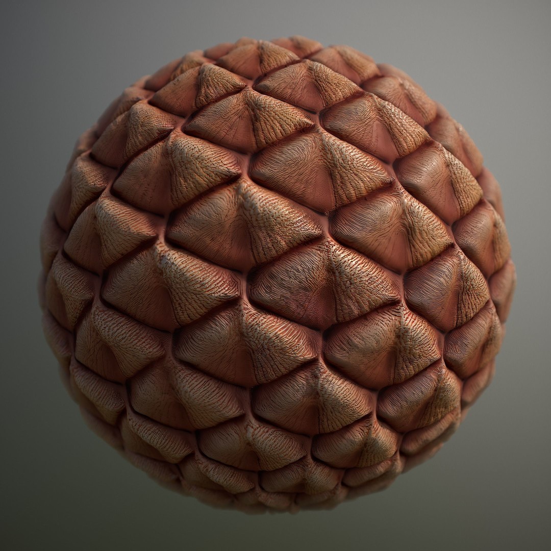 Alien Skin 3D Model – Seamless PBR Texture Pack, FBX, Game Ready - View 4