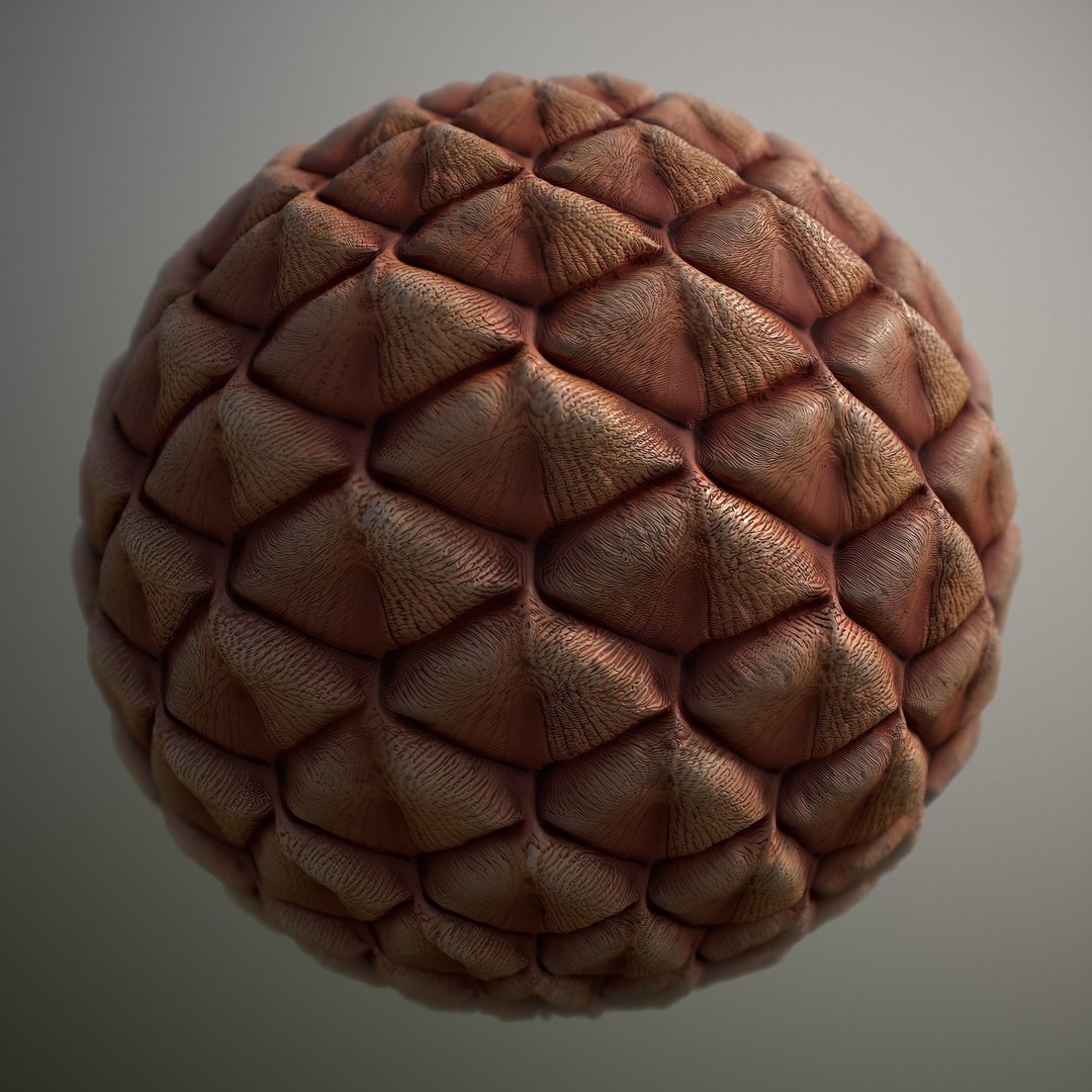 Alien Skin 3D Model – Seamless PBR Texture Pack, FBX, Game Ready - View 5