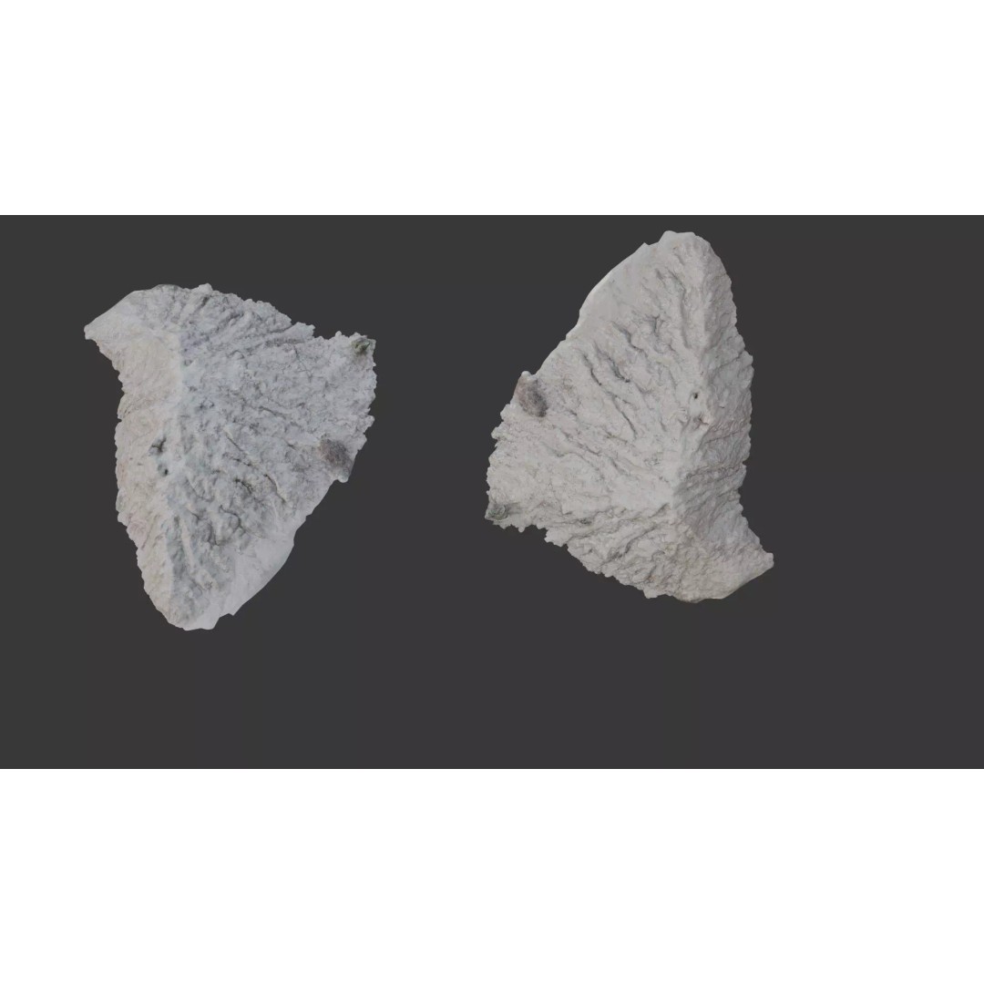 Realistic Rock Fragment 3D Model – Low Poly Scanned Asset with PBR Textures - View 2