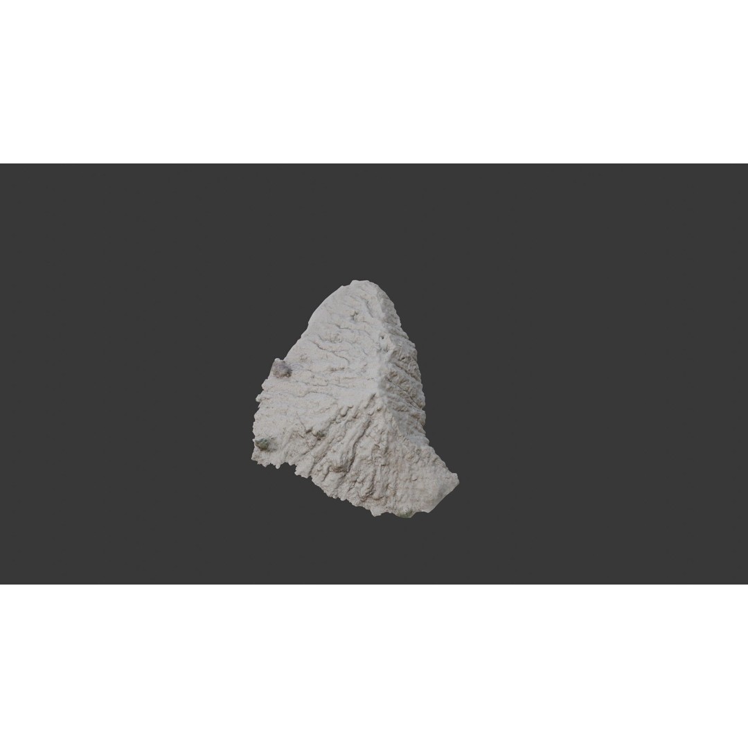 Realistic Rock Fragment 3D Model – Low Poly Scanned Asset with PBR Textures - View 3