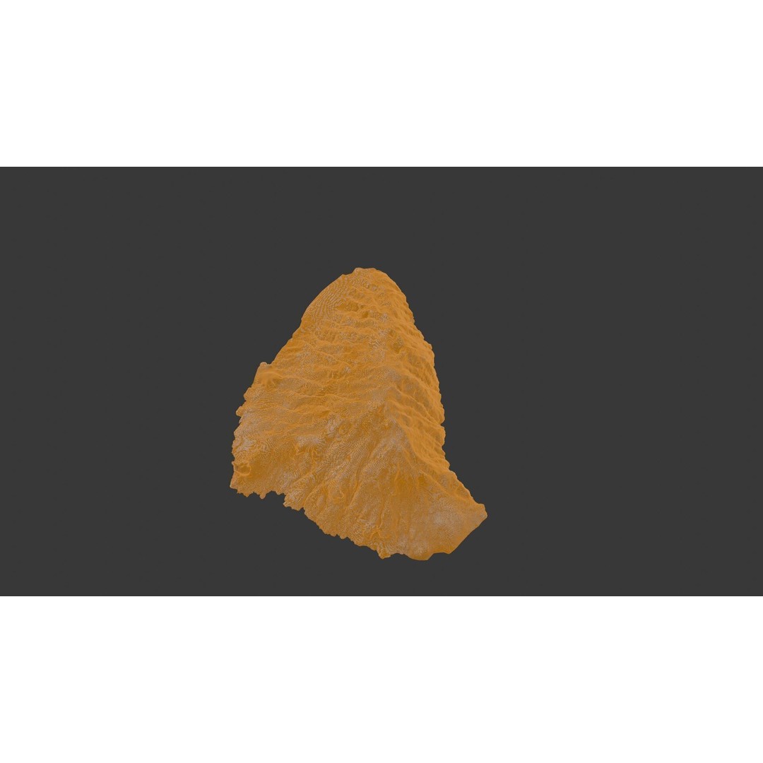 Realistic Rock Fragment 3D Model – Low Poly Scanned Asset with PBR Textures - View 4