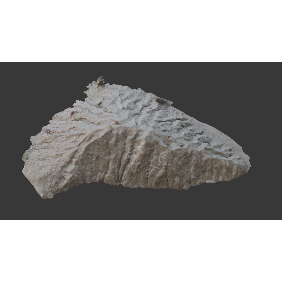 Realistic Rock Fragment 3D Model – Low Poly Scanned Asset with PBR Textures - View 5