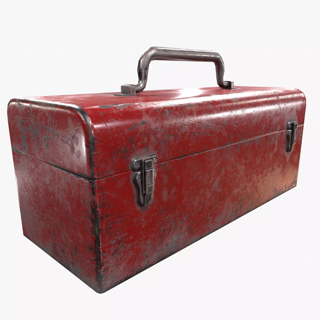 Retro Toolbox 3D Model – Game Ready Low-Poly PBR Asset, FBX - View 2