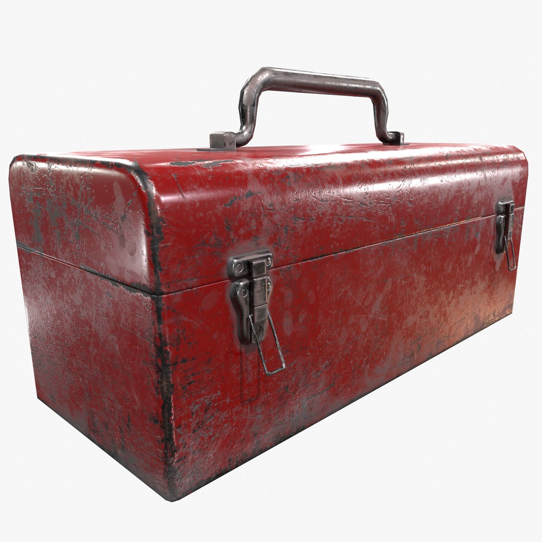 Retro Toolbox 3D Model – Game Ready Low-Poly PBR Asset, FBX - View 3