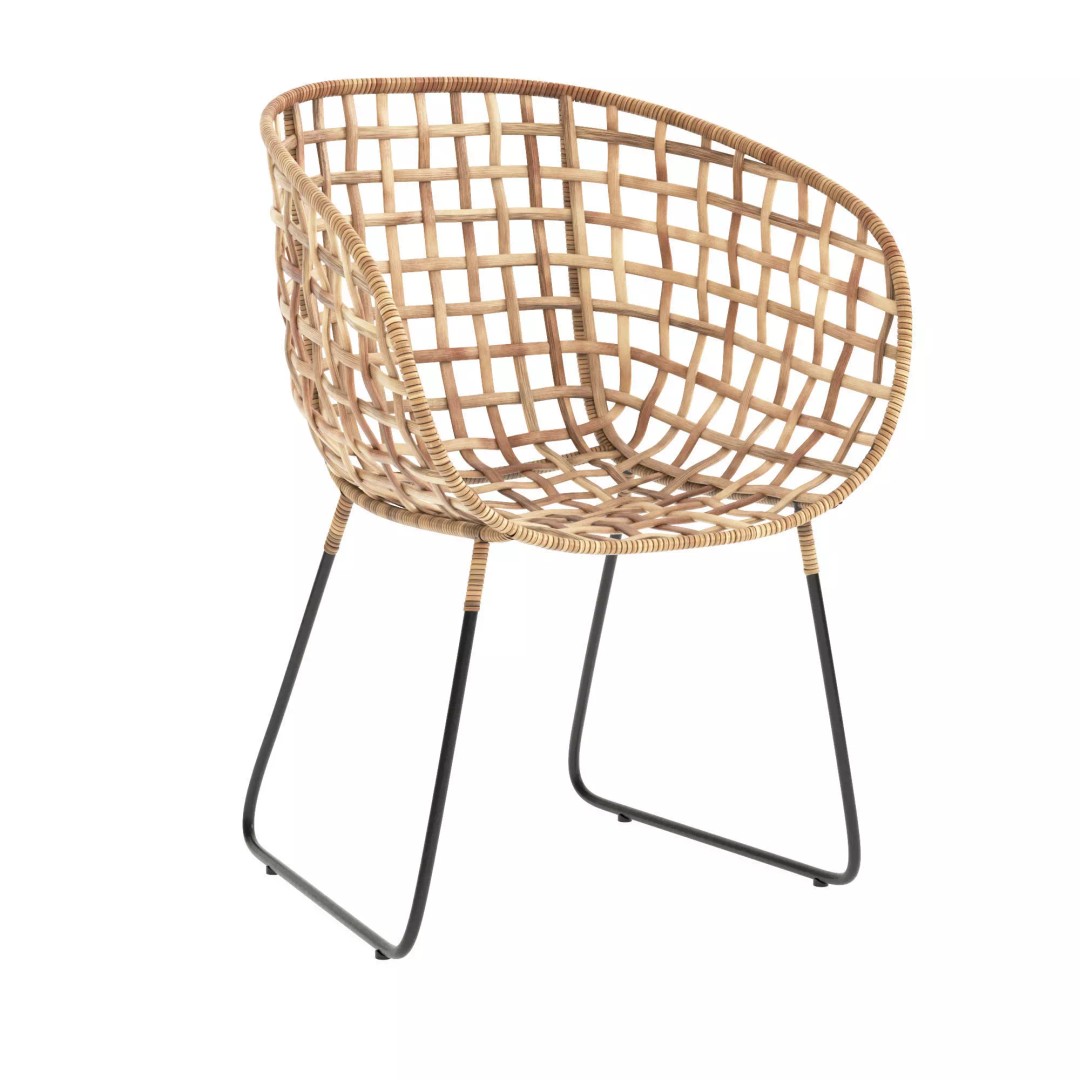 Swell Wicker Chair 3D Model – Contemporary PBR Asset, FBX/OBJ - View 2