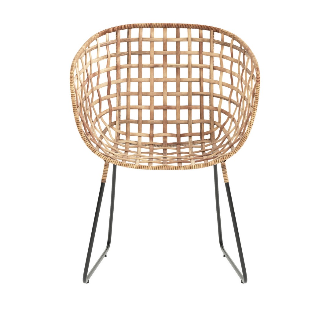 Swell Wicker Chair 3D Model – Contemporary PBR Asset, FBX/OBJ - View 3