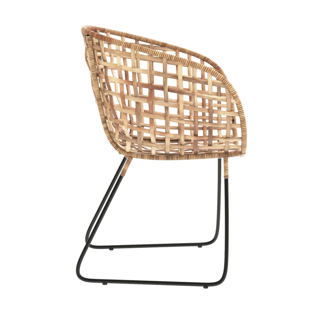 Swell Wicker Chair 3D Model – Contemporary PBR Asset, FBX/OBJ - View 4