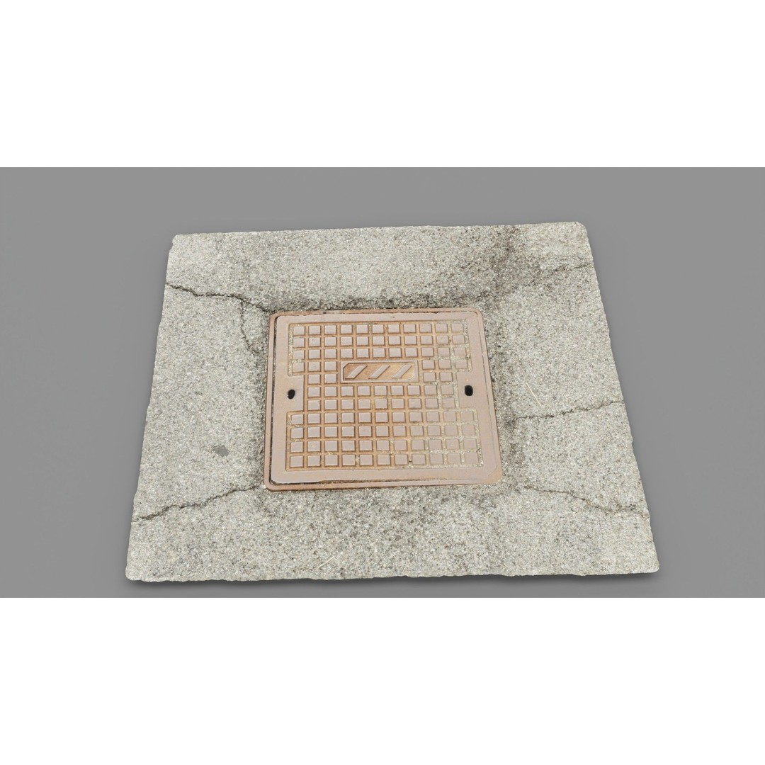 Street Manhole Cover 3D Model – High Poly Photogrammetry Asset, FBX - View 12