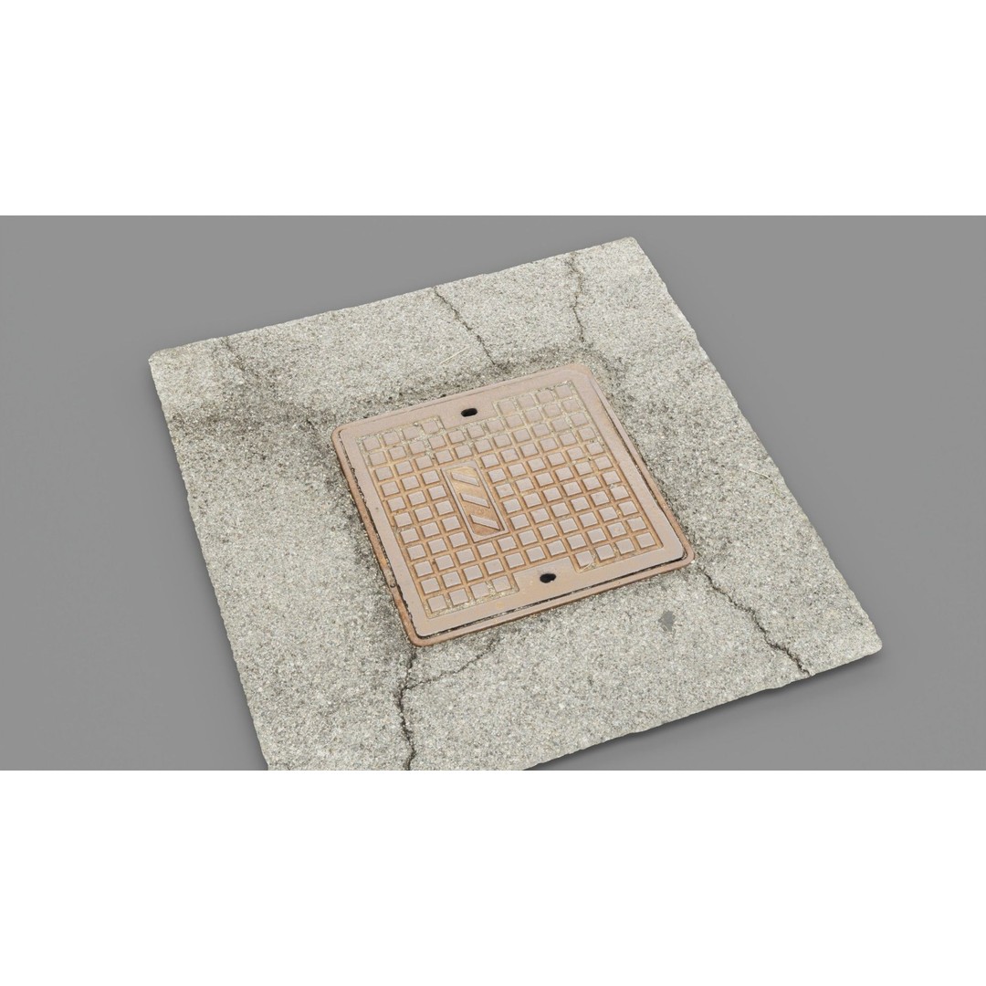 Street Manhole Cover 3D Model – High Poly Photogrammetry Asset, FBX - View 15