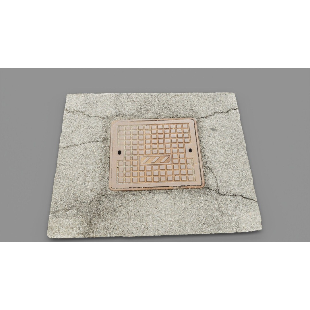 Street Manhole Cover 3D Model – High Poly Photogrammetry Asset, FBX - View 17