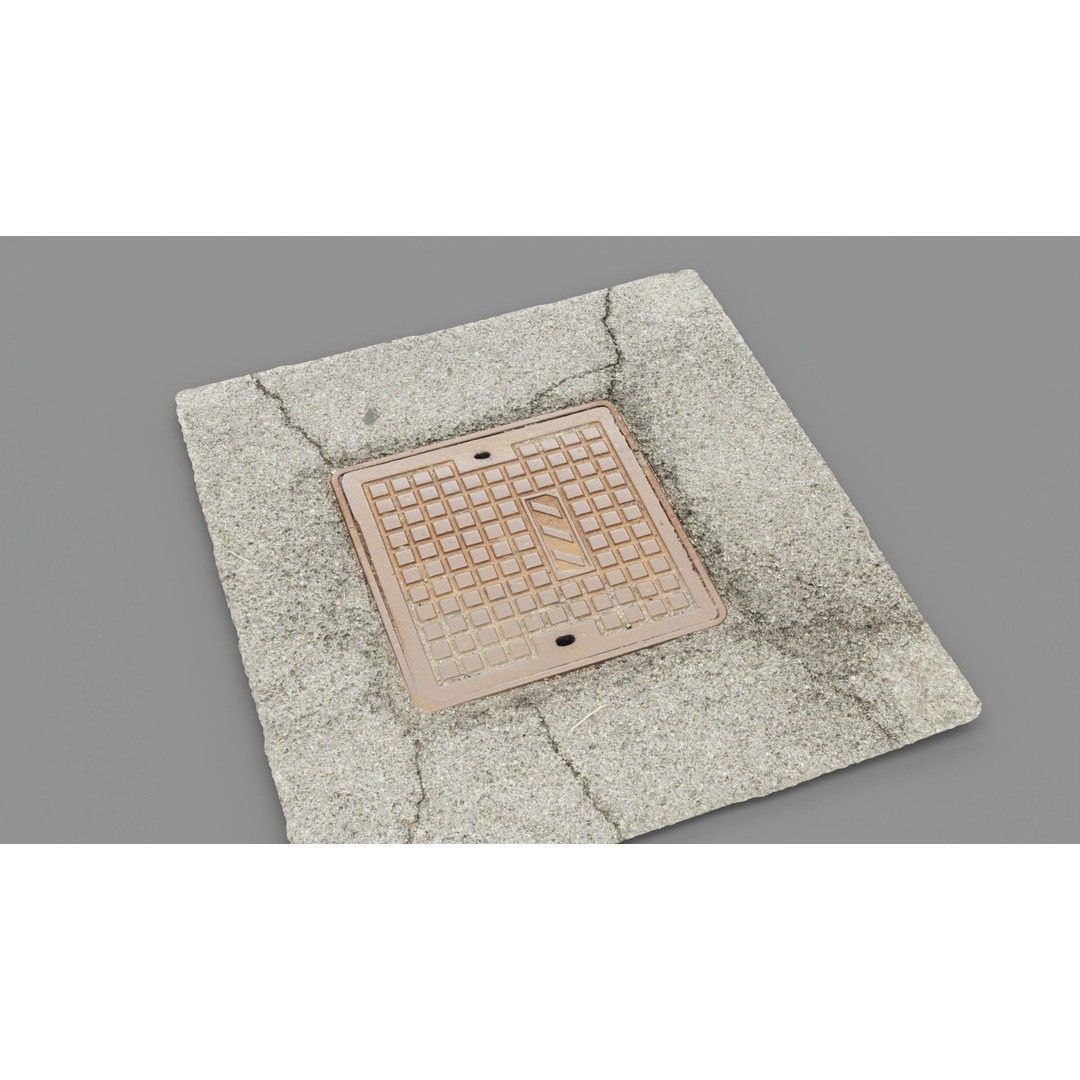 Street Manhole Cover 3D Model – High Poly Photogrammetry Asset, FBX - View 20