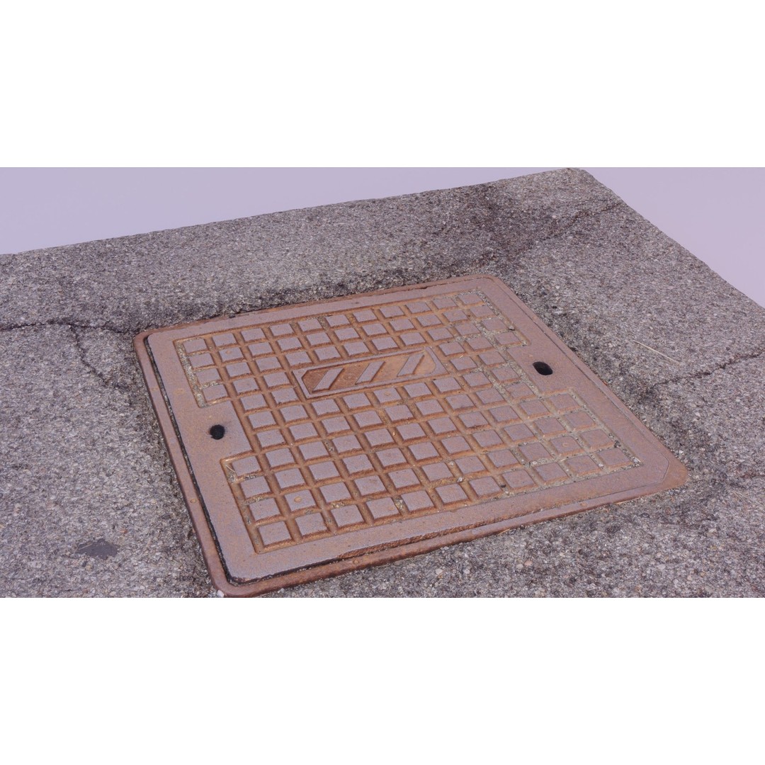 Street Manhole Cover 3D Model – High Poly Photogrammetry Asset, FBX - View 5