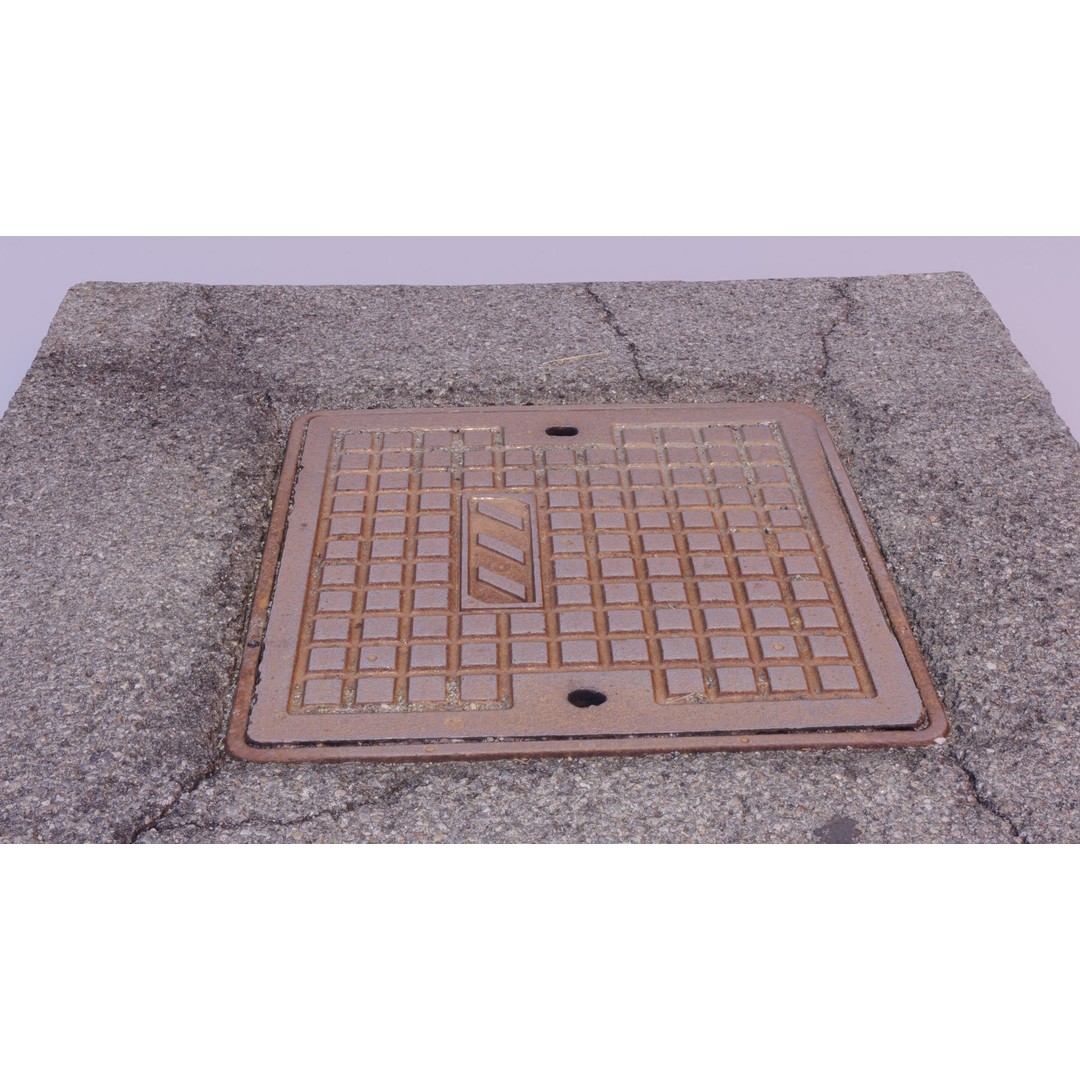 Street Manhole Cover 3D Model – High Poly Photogrammetry Asset, FBX - View 7