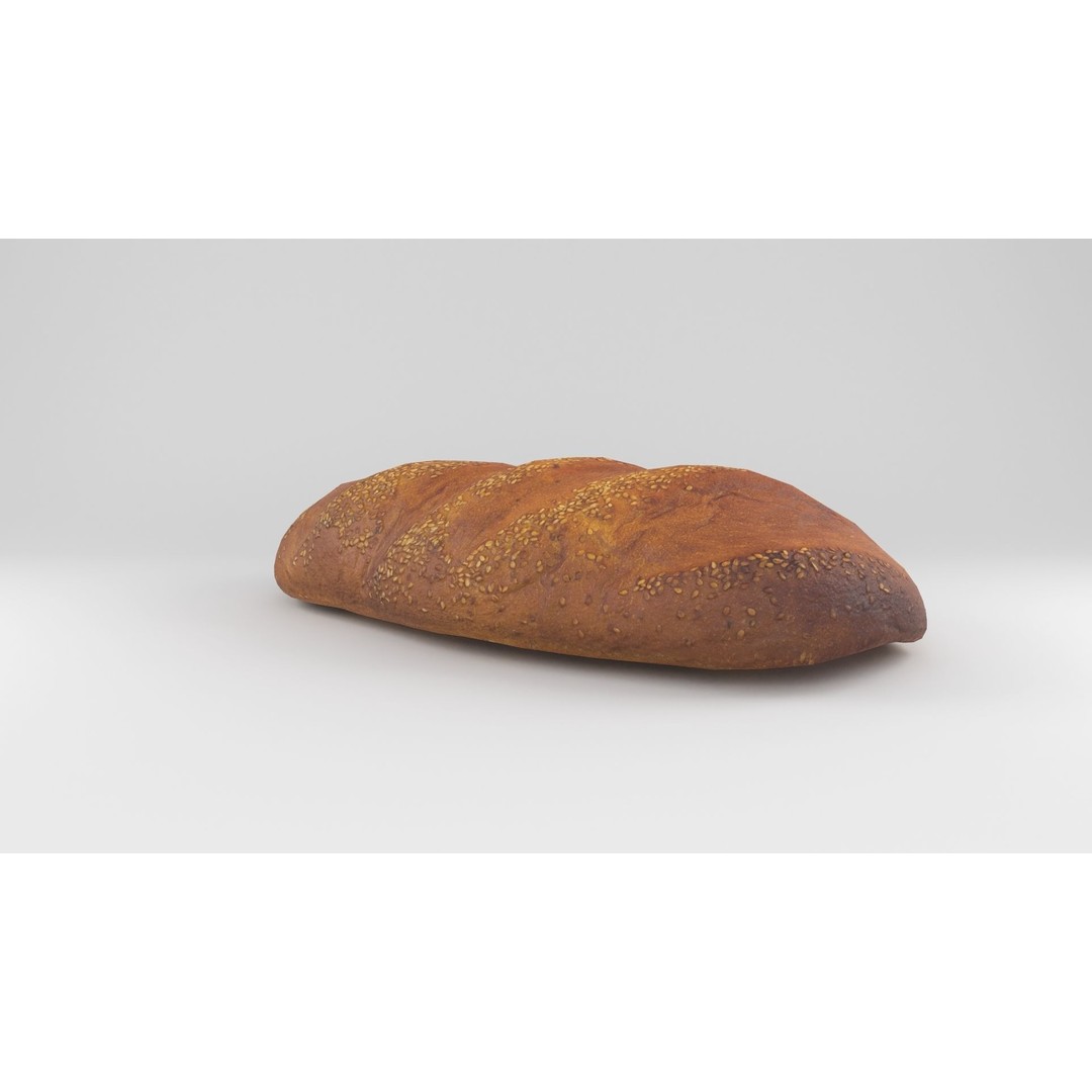 3D Bread Model – Low Poly Photoscanned Asset with PBR Textures - View 4