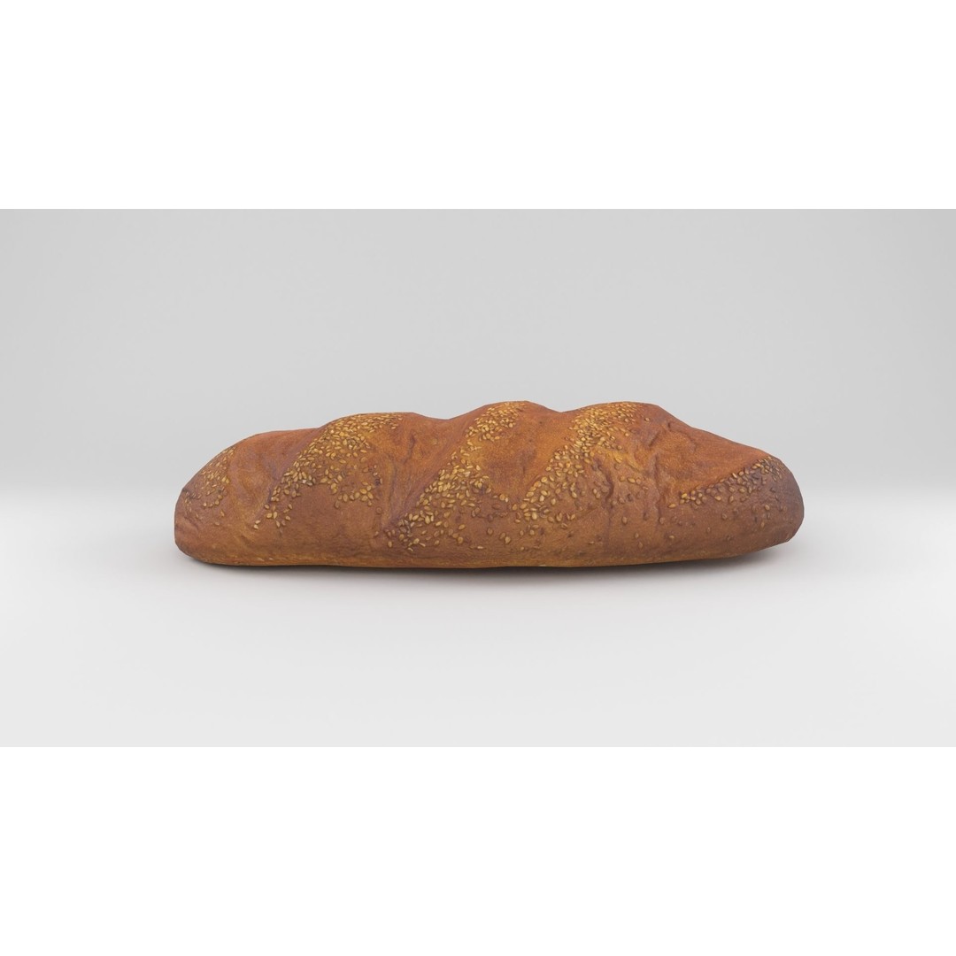 3D Bread Model – Low Poly Photoscanned Asset with PBR Textures - View 5